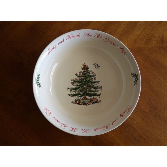 Spode Large 10" Round Christmas Tree Annual Serving Bowl 2014 Friends & Family - Picture 3 of 16